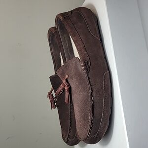 UGG Boylan brown tasseled suede leather loafers slippers 1006164 size 8